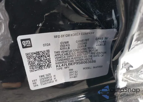 2025 Buick Envista Sport Touring Fwd from USA, damaged, VIN KL47LBEP9SB063686